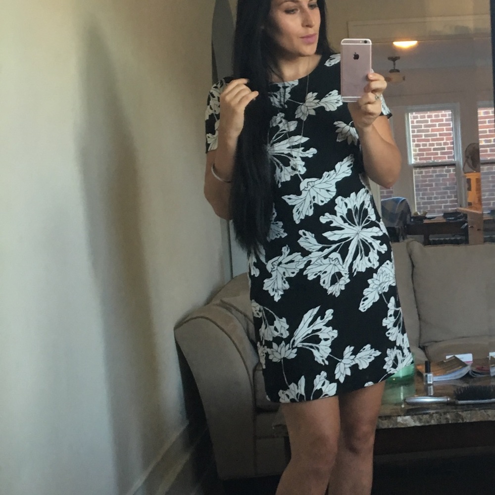 Banana Republic Black & White Dress - Floral Print